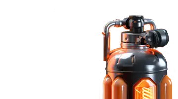 Изображение футуристической канистры с топливом, символизирующее энергию и усиление приветственного бонуса в Анлим онлайн-казино.